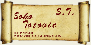 Soko Totović vizit kartica